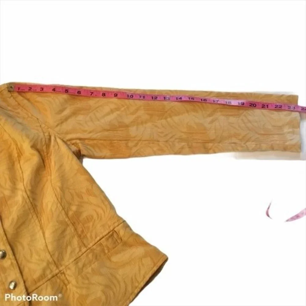 YELLOW TAPESTRY LONG SLEEVES MILITARY JACKET SMALL - Picture 13 of 15